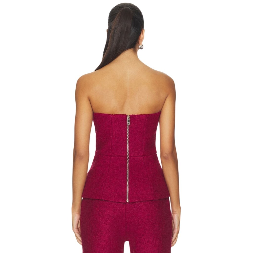 Bubish Gracie Boucle Bodice In Cherry Aus 10 / Us Medium New Womens Strapless To — image 2 of 8